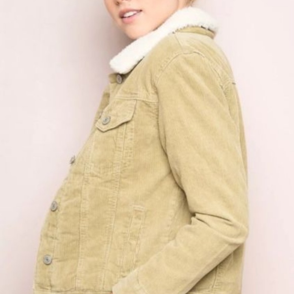 NWOT tan Shaine corduroy fur jacket - Picture 4 of 4